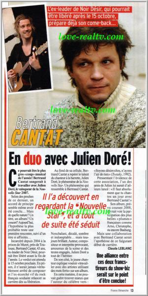 Bertrand Cantat et Julien Doré en duo ?